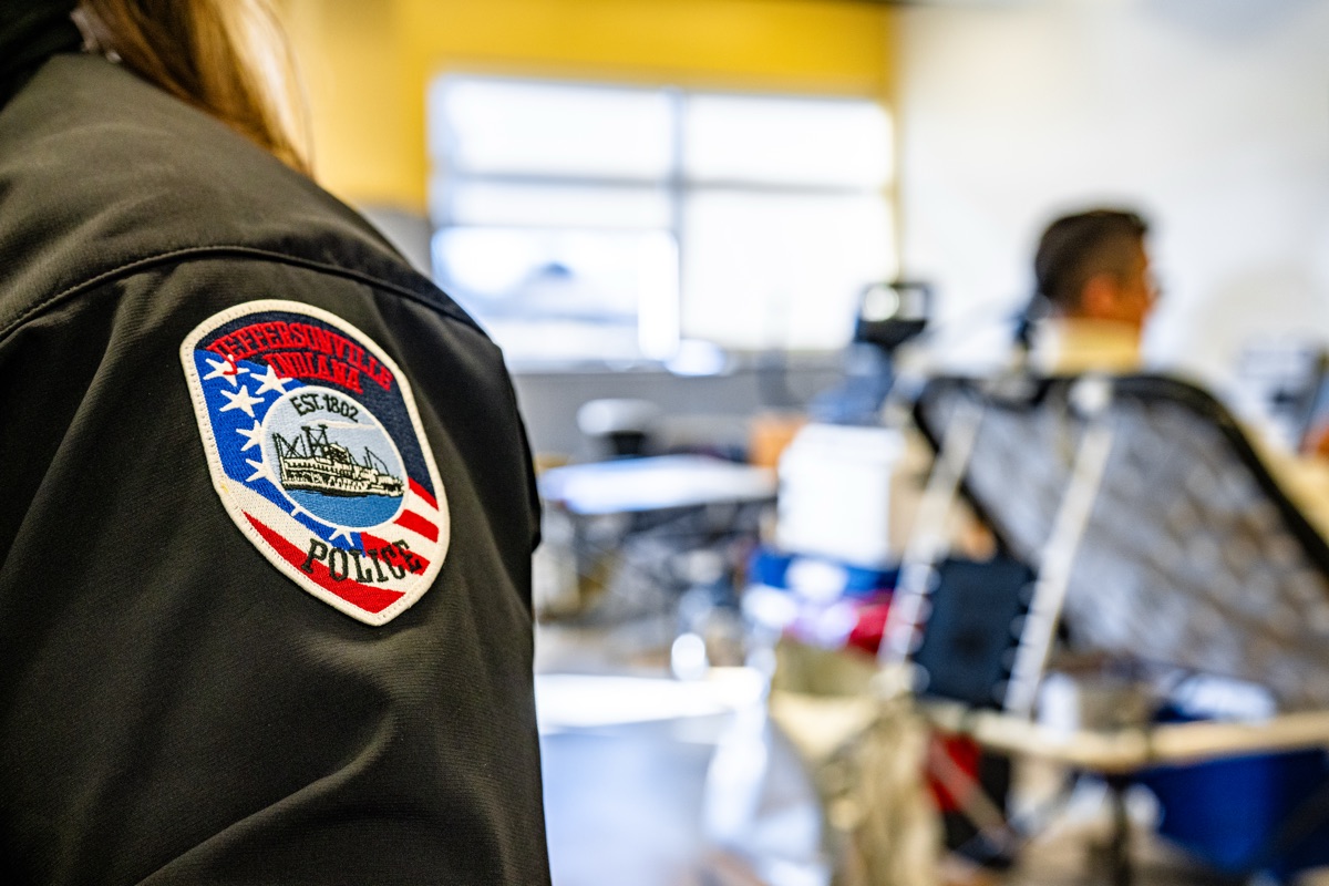 JPD patch at the Battle of the Badges blood drive